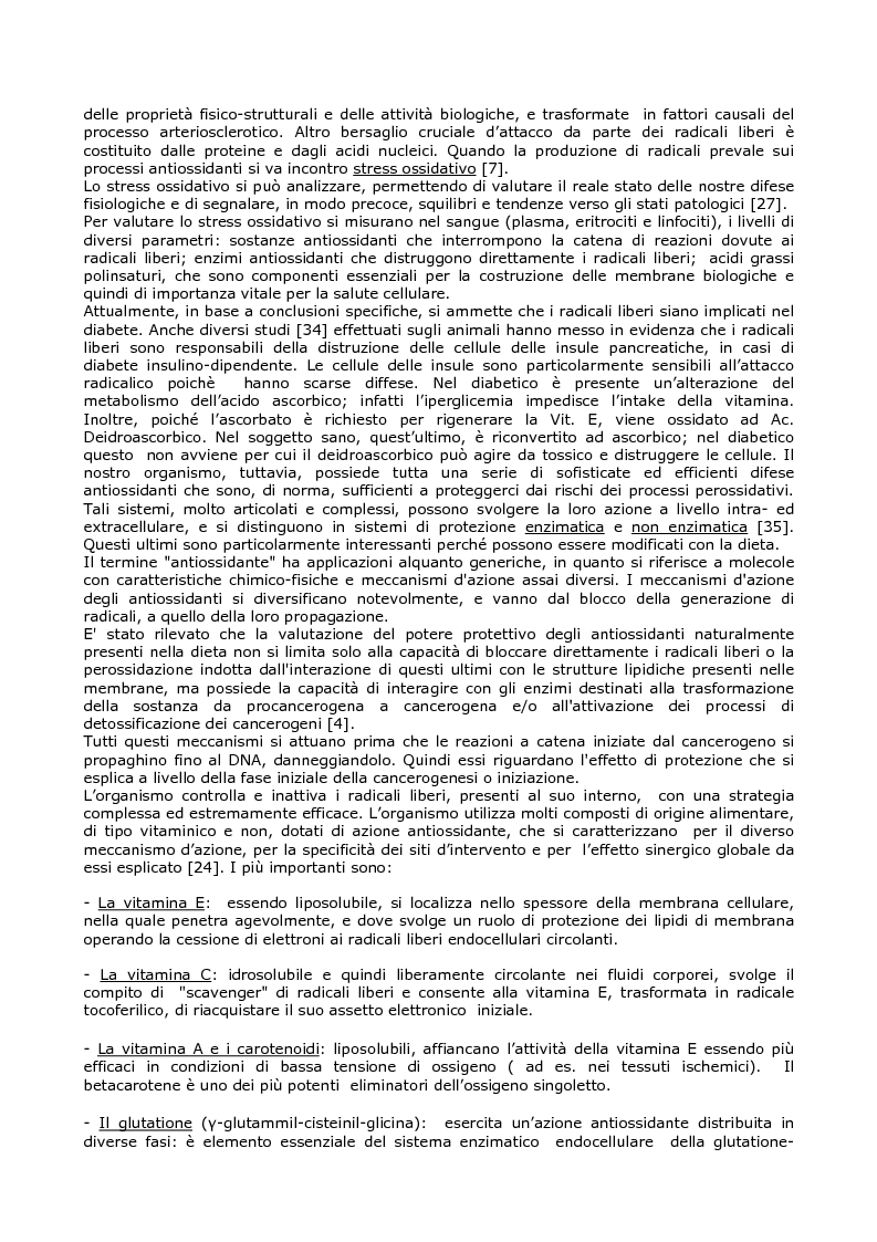 Anteprima della tesi: Efficacia del modello alimentare mediterraneo sulla protezione da stress ossidativo nei diabetici, Pagina 3