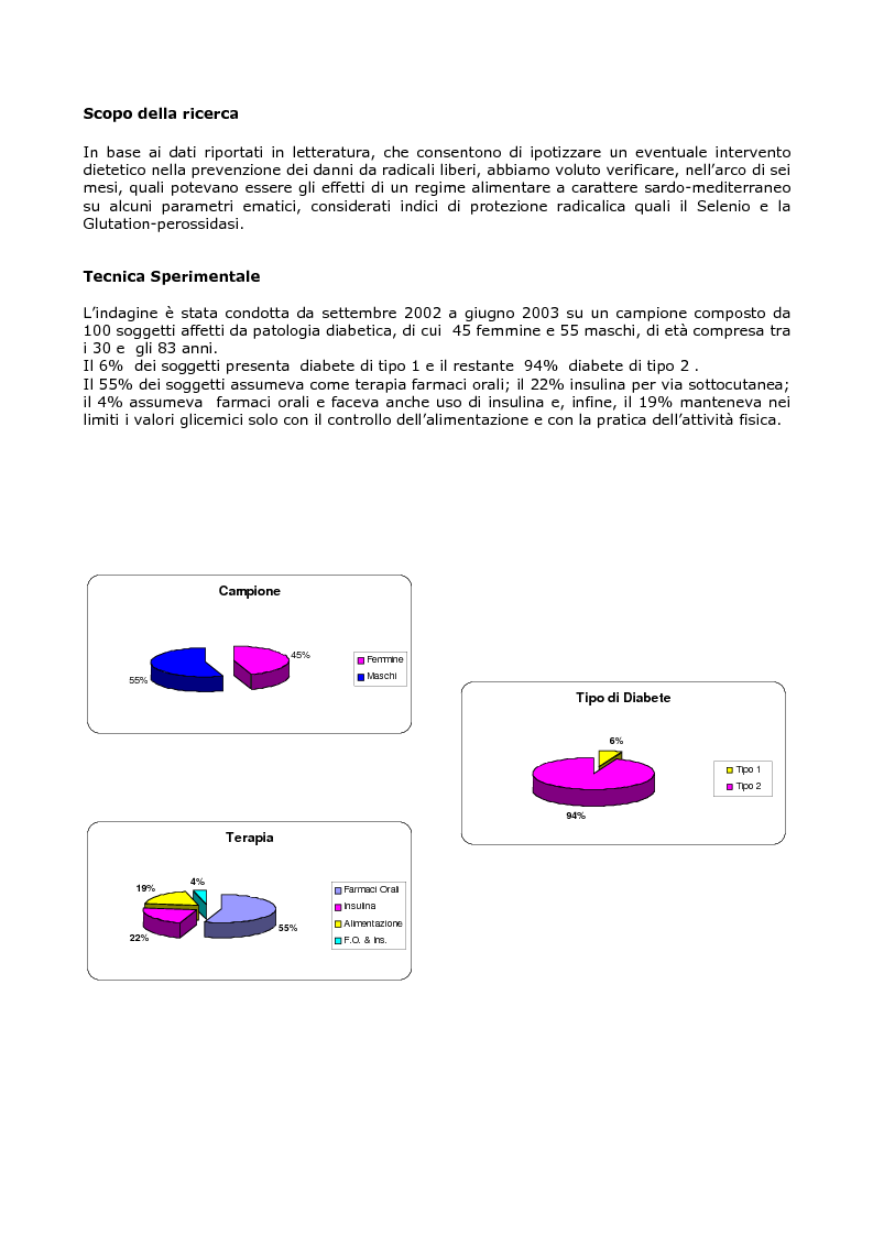 Anteprima della tesi: Efficacia del modello alimentare mediterraneo sulla protezione da stress ossidativo nei diabetici, Pagina 5