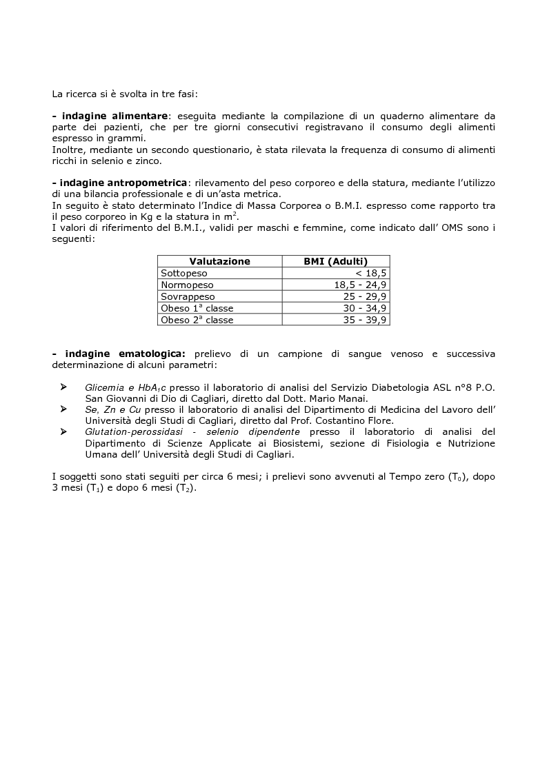 Anteprima della tesi: Efficacia del modello alimentare mediterraneo sulla protezione da stress ossidativo nei diabetici, Pagina 6