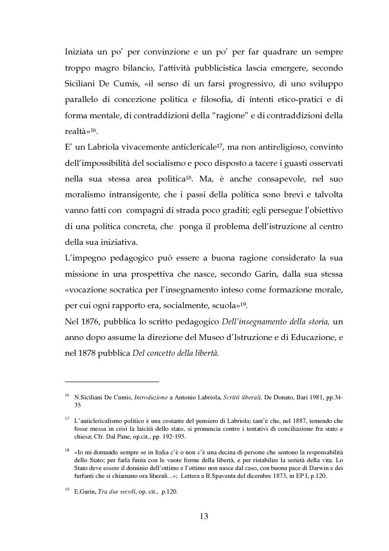 Anteprima della tesi: La filosofia della prassi in Antonio Labriola, Pagina 10