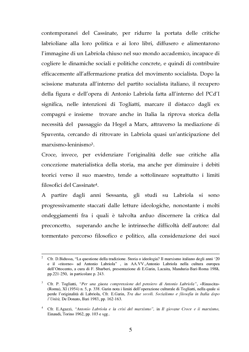 Anteprima della tesi: La filosofia della prassi in Antonio Labriola, Pagina 2