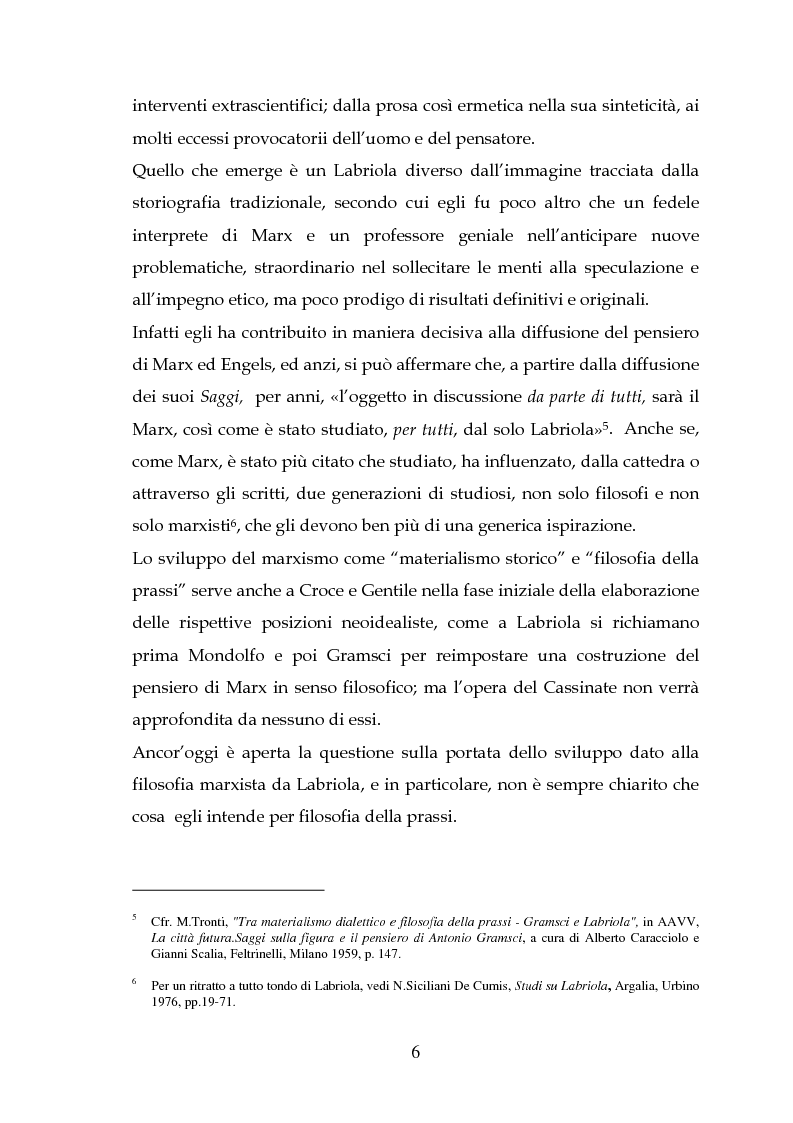 Anteprima della tesi: La filosofia della prassi in Antonio Labriola, Pagina 3