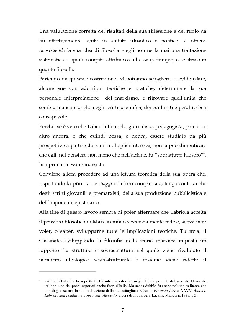 Anteprima della tesi: La filosofia della prassi in Antonio Labriola, Pagina 4