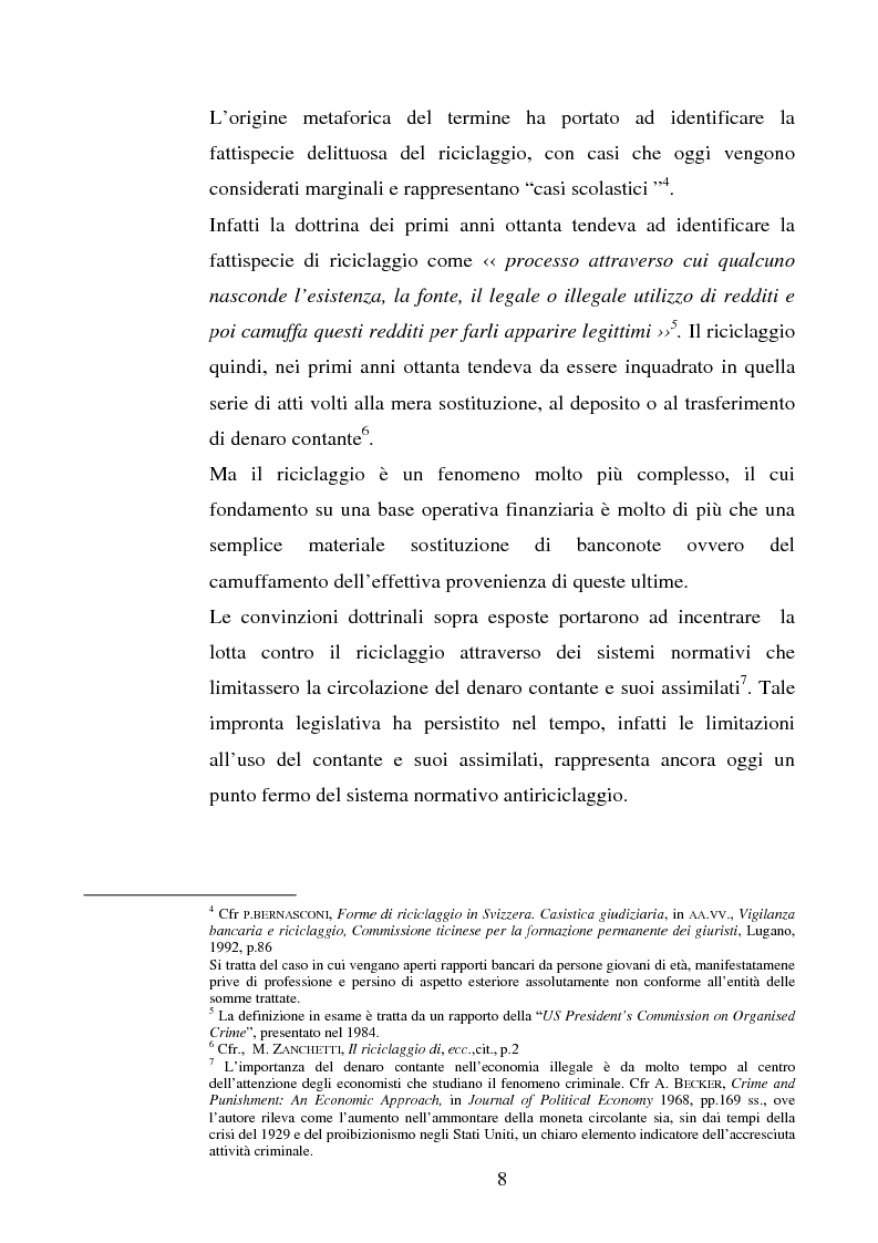 Anteprima della tesi: Evoluzione della normativa antiriciclaggio dalla legge n. 197/1991 alle questioni poste con il c.d. ''scudo fiscale'', Pagina 5