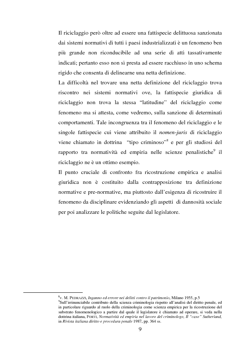 Anteprima della tesi: Evoluzione della normativa antiriciclaggio dalla legge n. 197/1991 alle questioni poste con il c.d. ''scudo fiscale'', Pagina 6