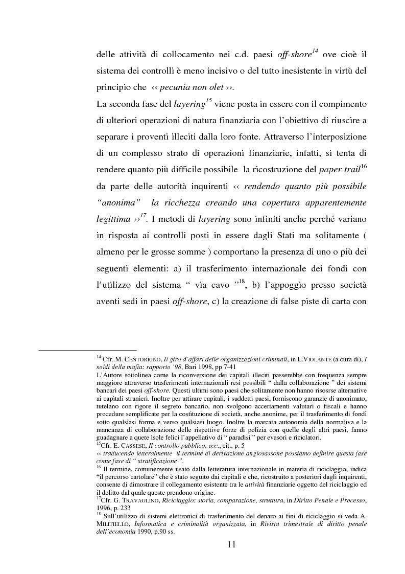 Anteprima della tesi: Evoluzione della normativa antiriciclaggio dalla legge n. 197/1991 alle questioni poste con il c.d. ''scudo fiscale'', Pagina 8
