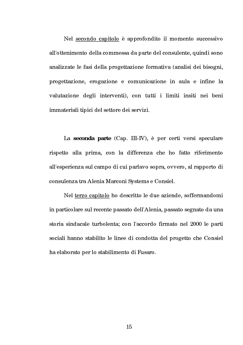 Anteprima della tesi: La progettazione e la comunicazione formativa nelle imprese - il caso Consiel-Alenia Marconi System -, Pagina 10