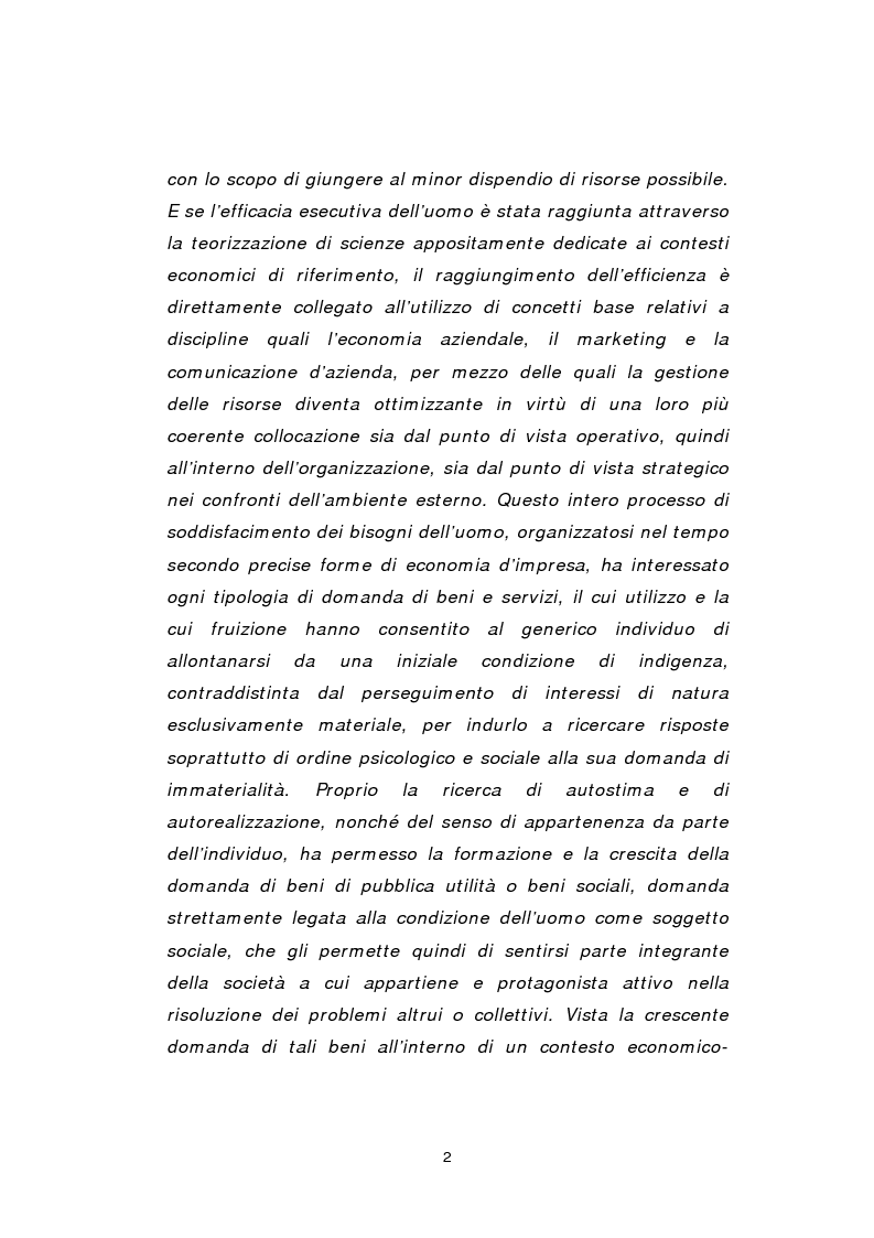 Anteprima della tesi: La raccolta di risorse nelle aziende non profit, Pagina 2