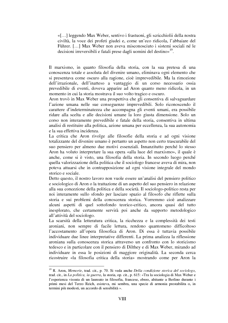 Anteprima della tesi: Filosofie della storia e filosofia critica della storia nel pensiero di Raymond Aron, Pagina 7