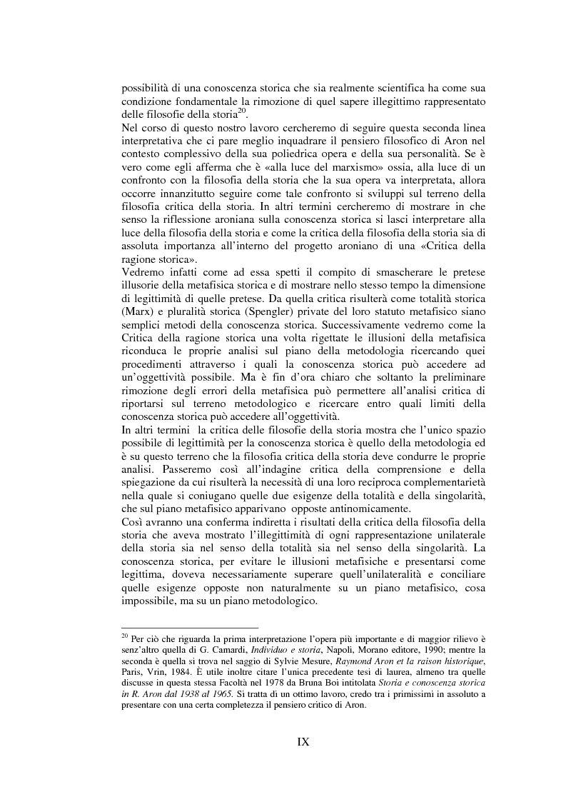 Anteprima della tesi: Filosofie della storia e filosofia critica della storia nel pensiero di Raymond Aron, Pagina 8