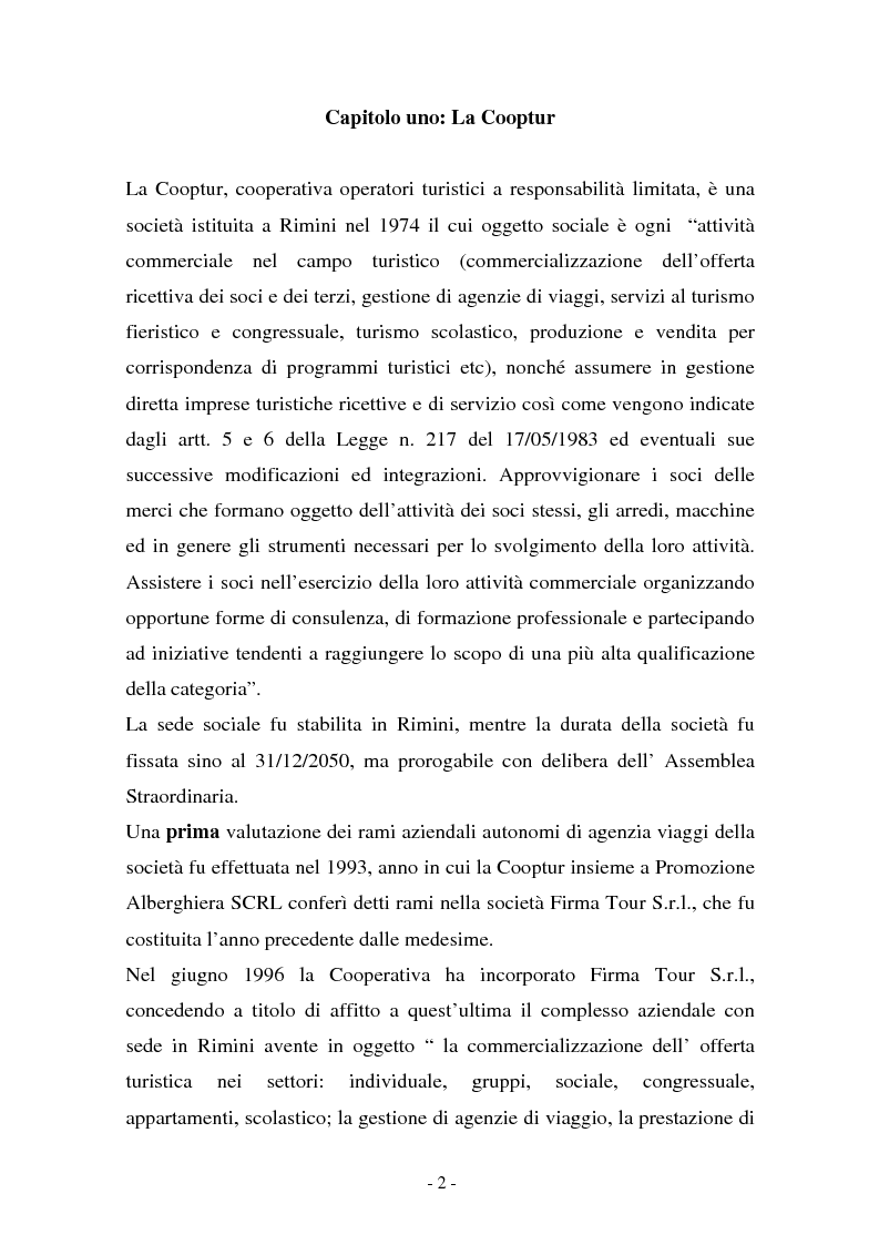 Anteprima della tesi: Valutazione di cessione di agenzie di viaggio: un caso, Pagina 2