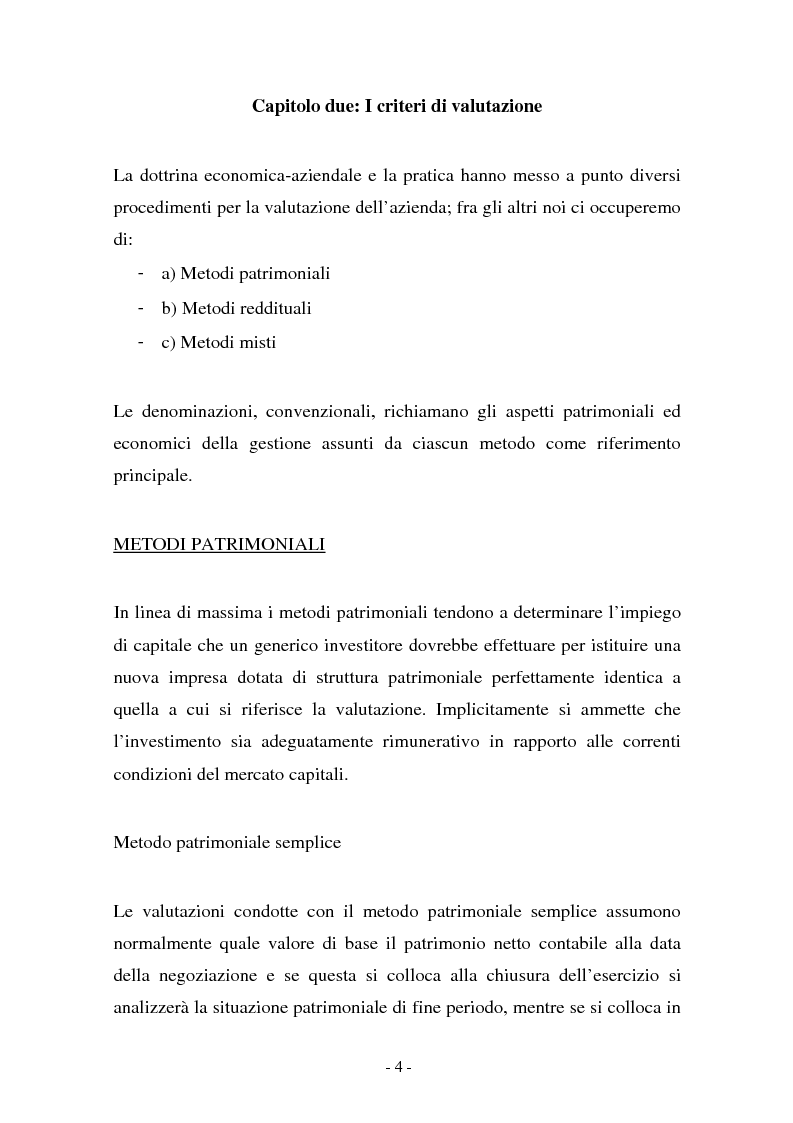 Anteprima della tesi: Valutazione di cessione di agenzie di viaggio: un caso, Pagina 4