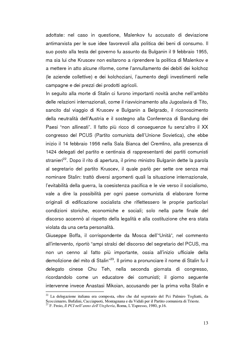Anteprima della tesi: Destalinizzazione e autonomia socialista nelle pagine de "L'Espresso" (1956-1958), Pagina 13