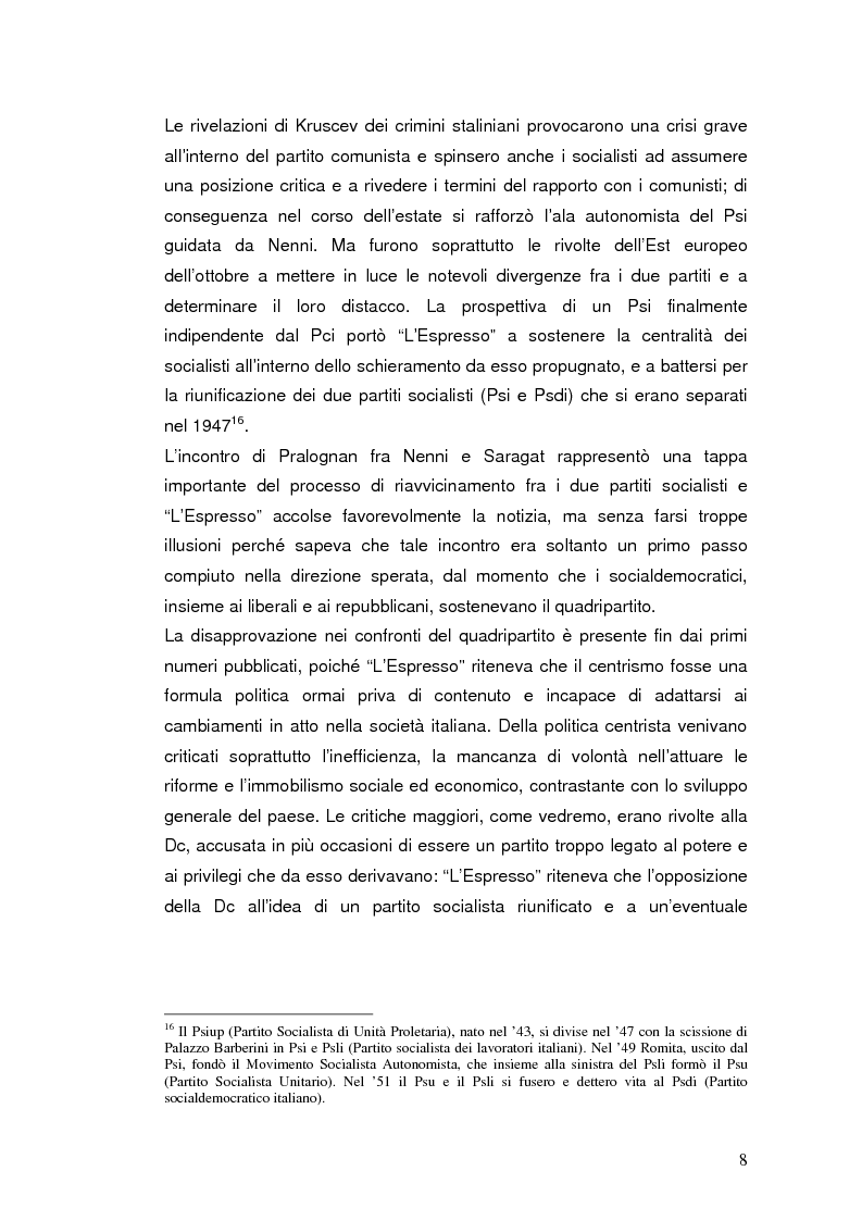 Anteprima della tesi: Destalinizzazione e autonomia socialista nelle pagine de "L'Espresso" (1956-1958), Pagina 8
