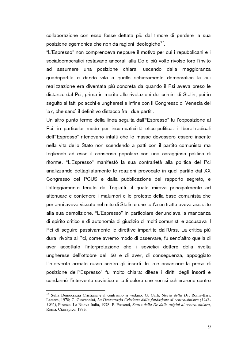 Anteprima della tesi: Destalinizzazione e autonomia socialista nelle pagine de "L'Espresso" (1956-1958), Pagina 9