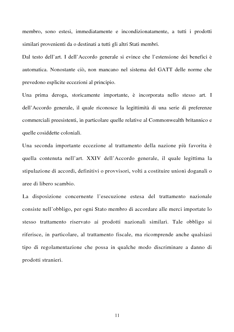 Anteprima della tesi: La partecipazione della CE all'organizzazione mondiale del commercio e i limiti della sua competenza in materia di politica commerciale comune, Pagina 11
