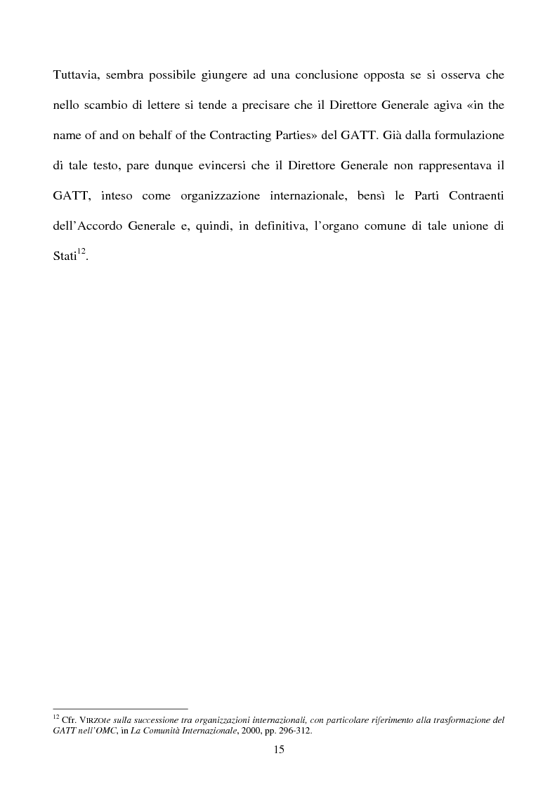 Anteprima della tesi: La partecipazione della CE all'organizzazione mondiale del commercio e i limiti della sua competenza in materia di politica commerciale comune, Pagina 15