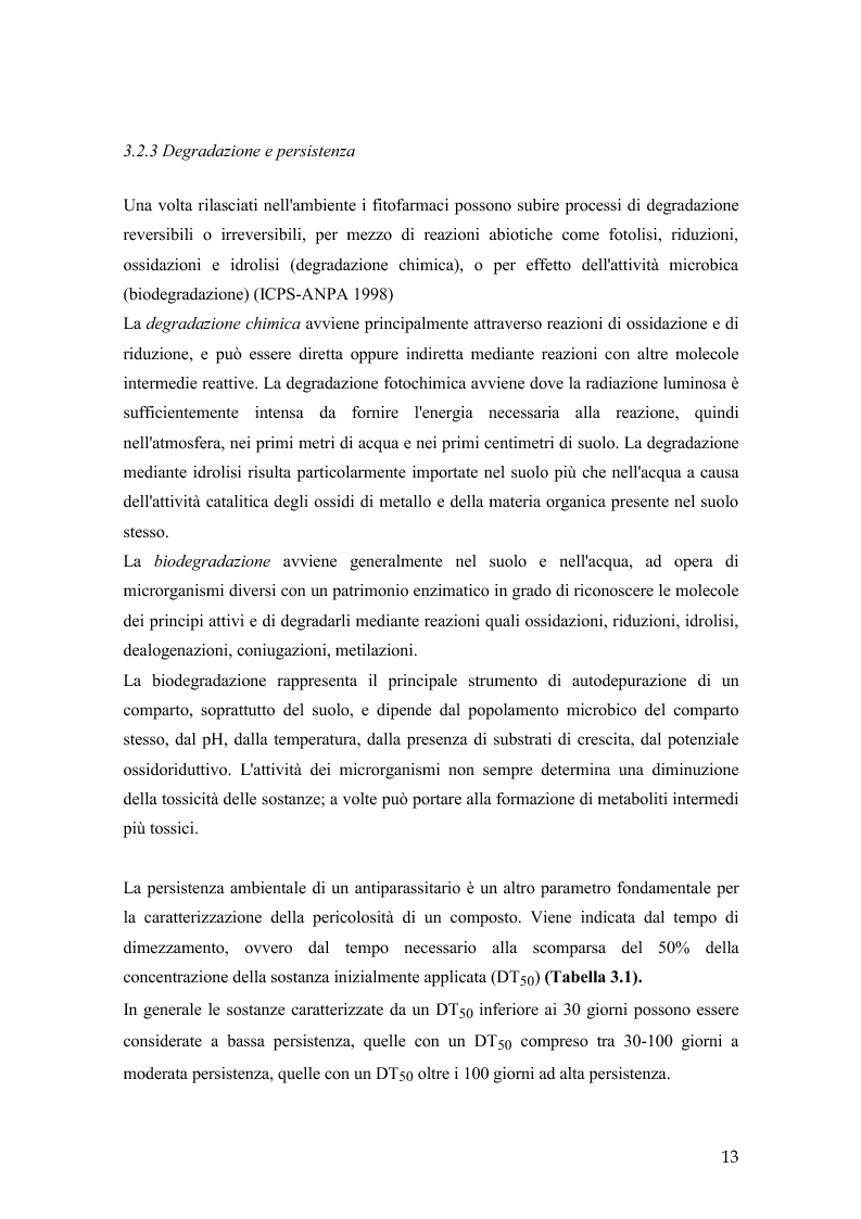 Anteprima della tesi: Metodi per la valutazione della vulnerabilità ambientale in rapporto all'utilizzo degli antiparassitari in agricoltura, Pagina 11