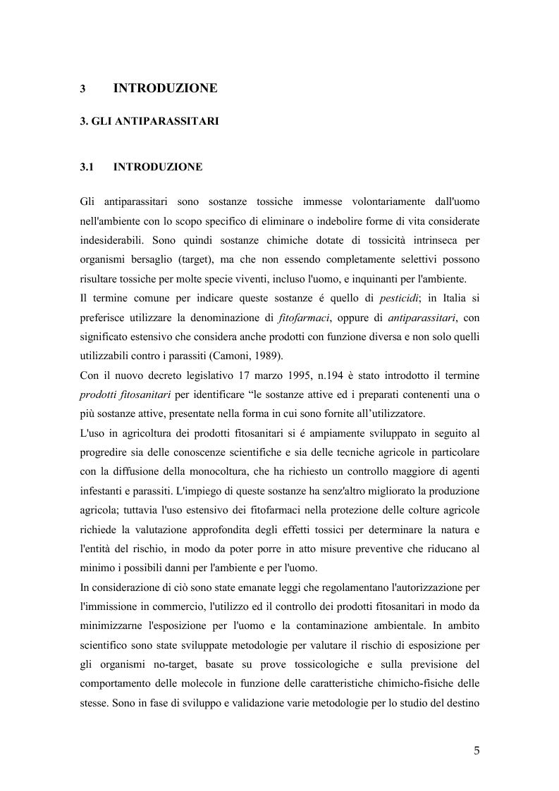 Anteprima della tesi: Metodi per la valutazione della vulnerabilità ambientale in rapporto all'utilizzo degli antiparassitari in agricoltura, Pagina 3