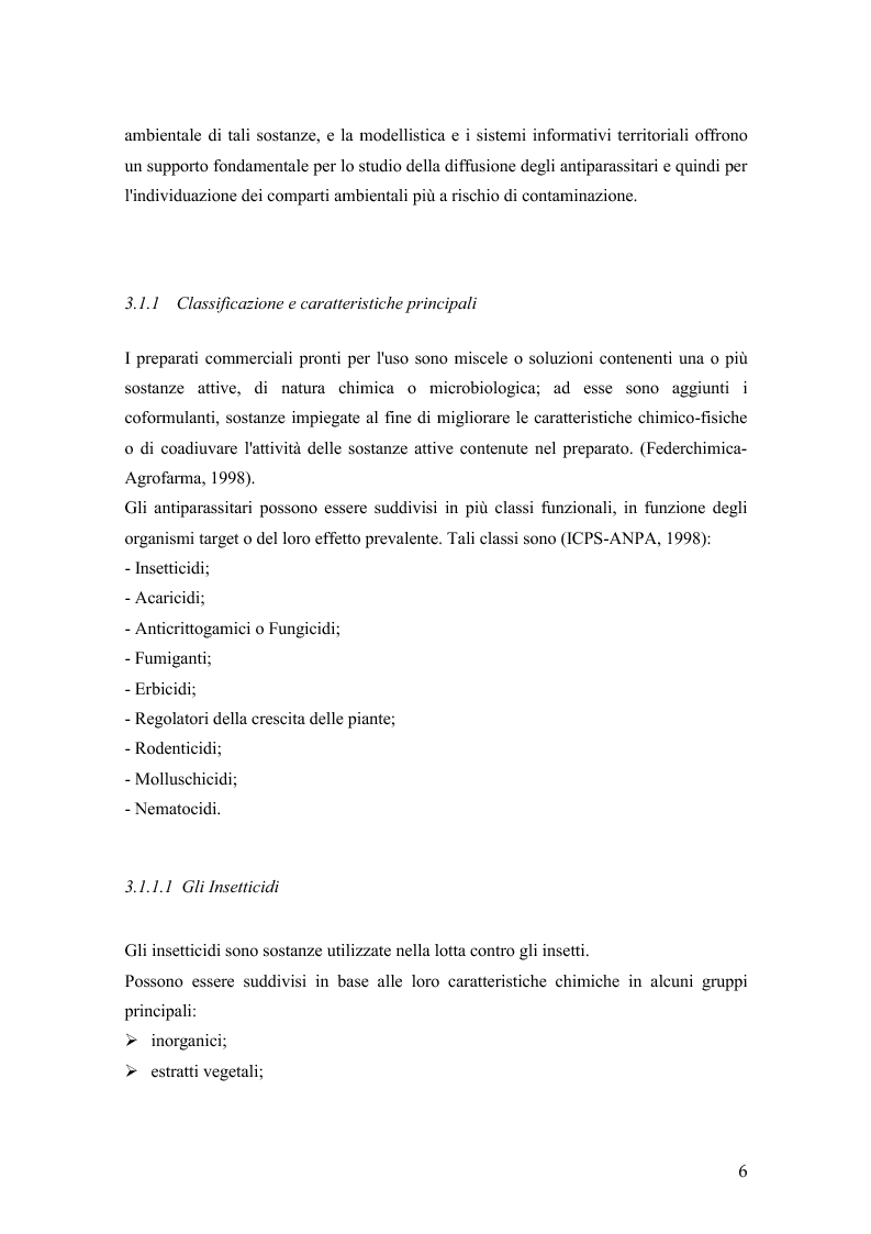 Anteprima della tesi: Metodi per la valutazione della vulnerabilità ambientale in rapporto all'utilizzo degli antiparassitari in agricoltura, Pagina 4