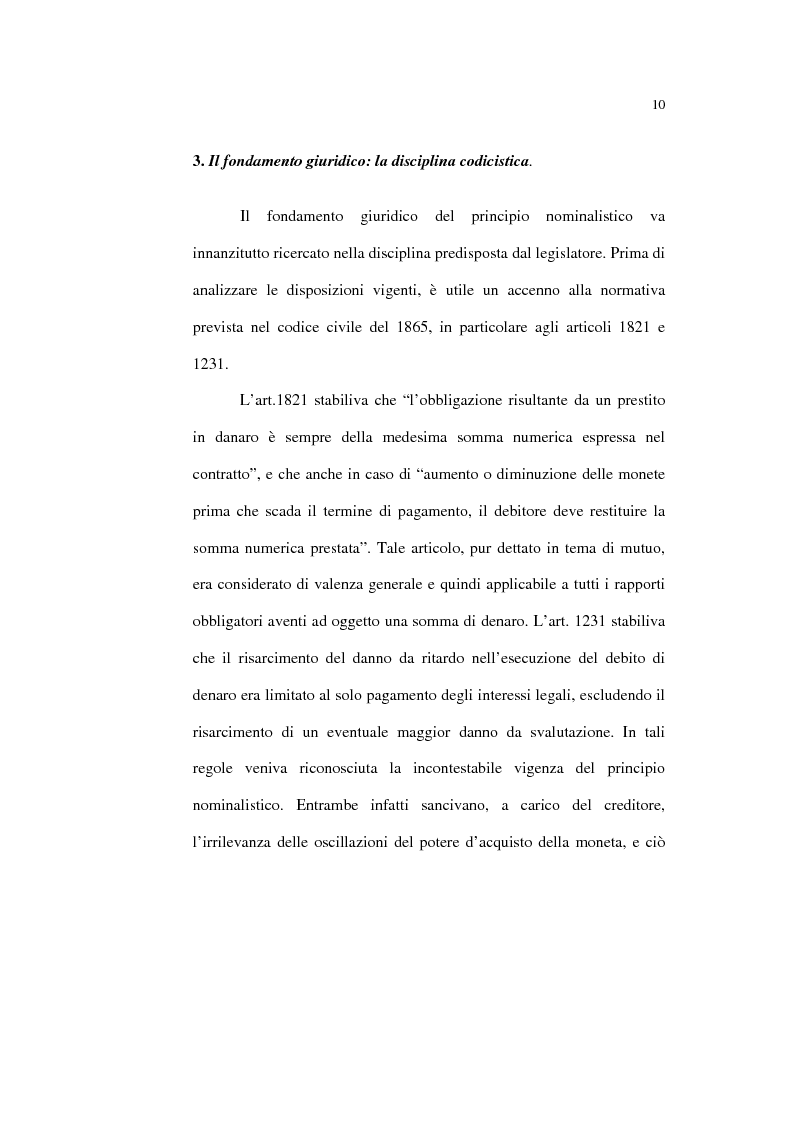 Anteprima della tesi: Il principio nominalistico nelle obbligazioni pecuniarie, Pagina 10