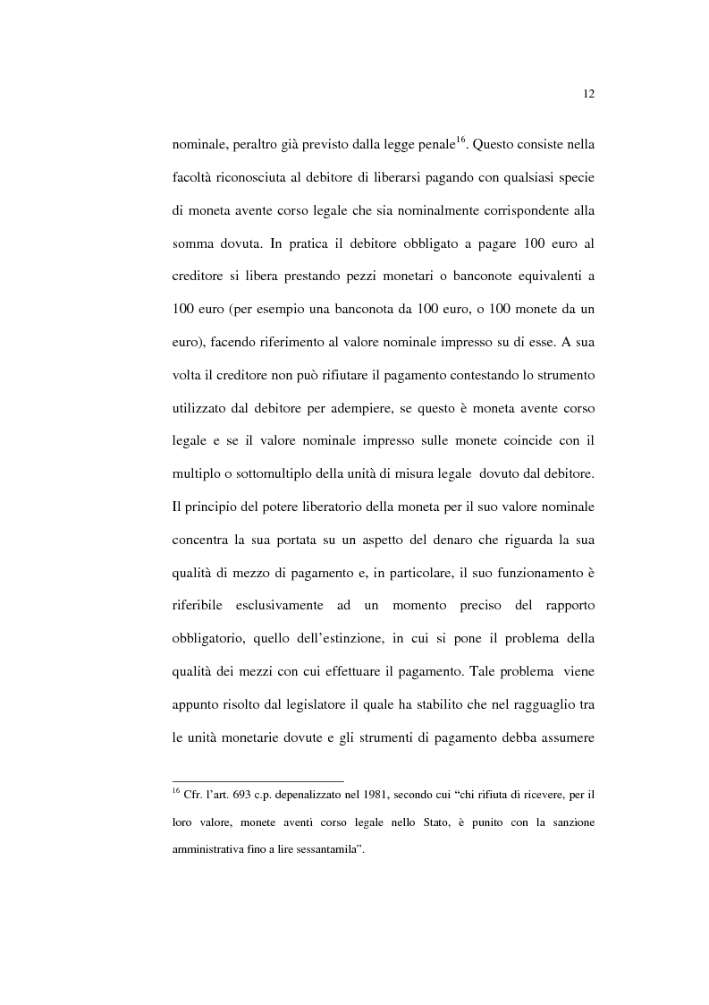 Anteprima della tesi: Il principio nominalistico nelle obbligazioni pecuniarie, Pagina 12
