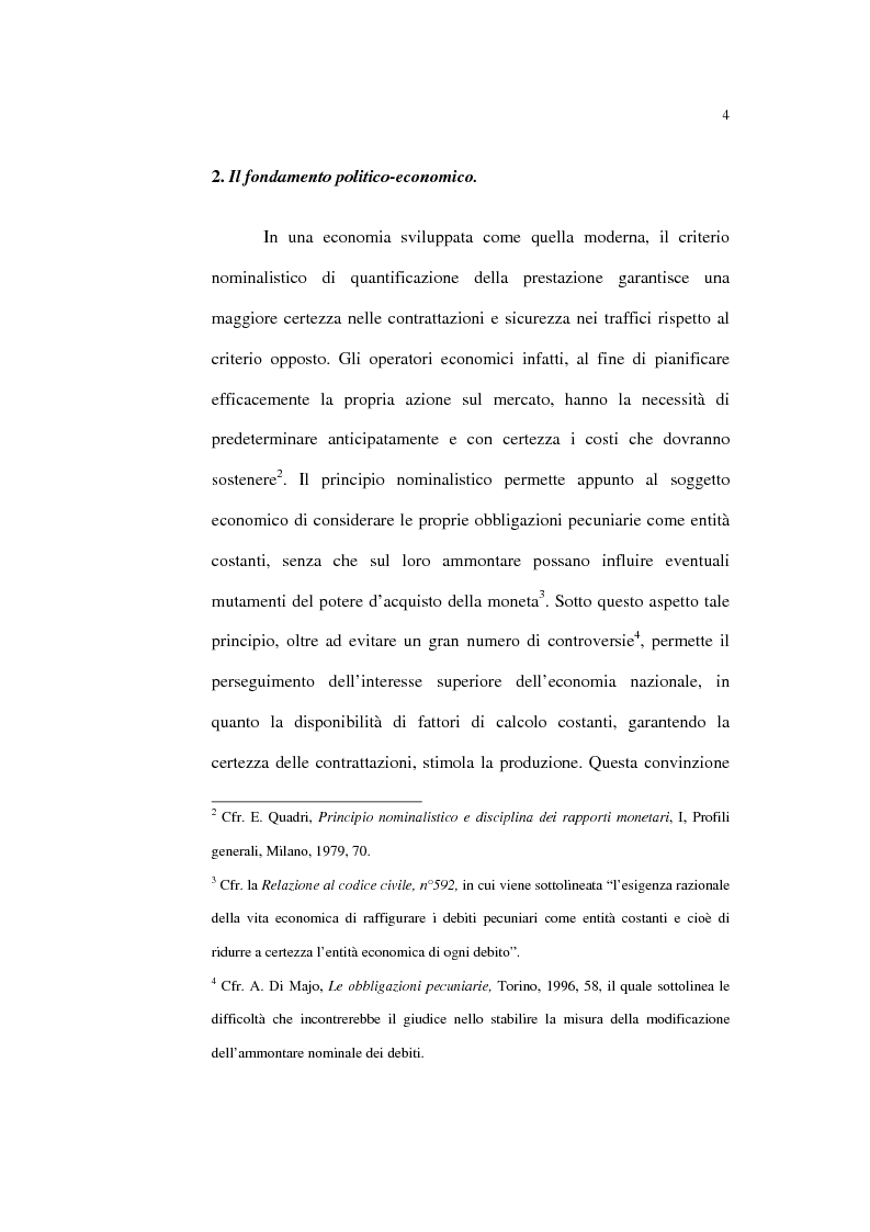 Anteprima della tesi: Il principio nominalistico nelle obbligazioni pecuniarie, Pagina 4