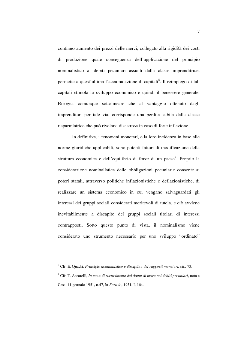 Anteprima della tesi: Il principio nominalistico nelle obbligazioni pecuniarie, Pagina 7