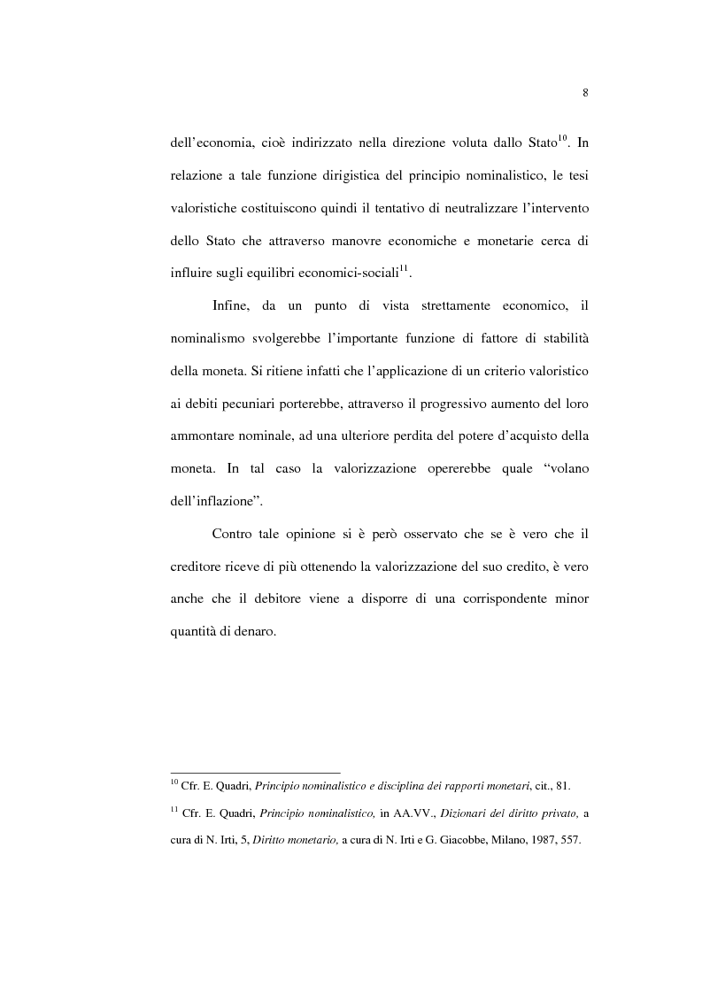 Anteprima della tesi: Il principio nominalistico nelle obbligazioni pecuniarie, Pagina 8