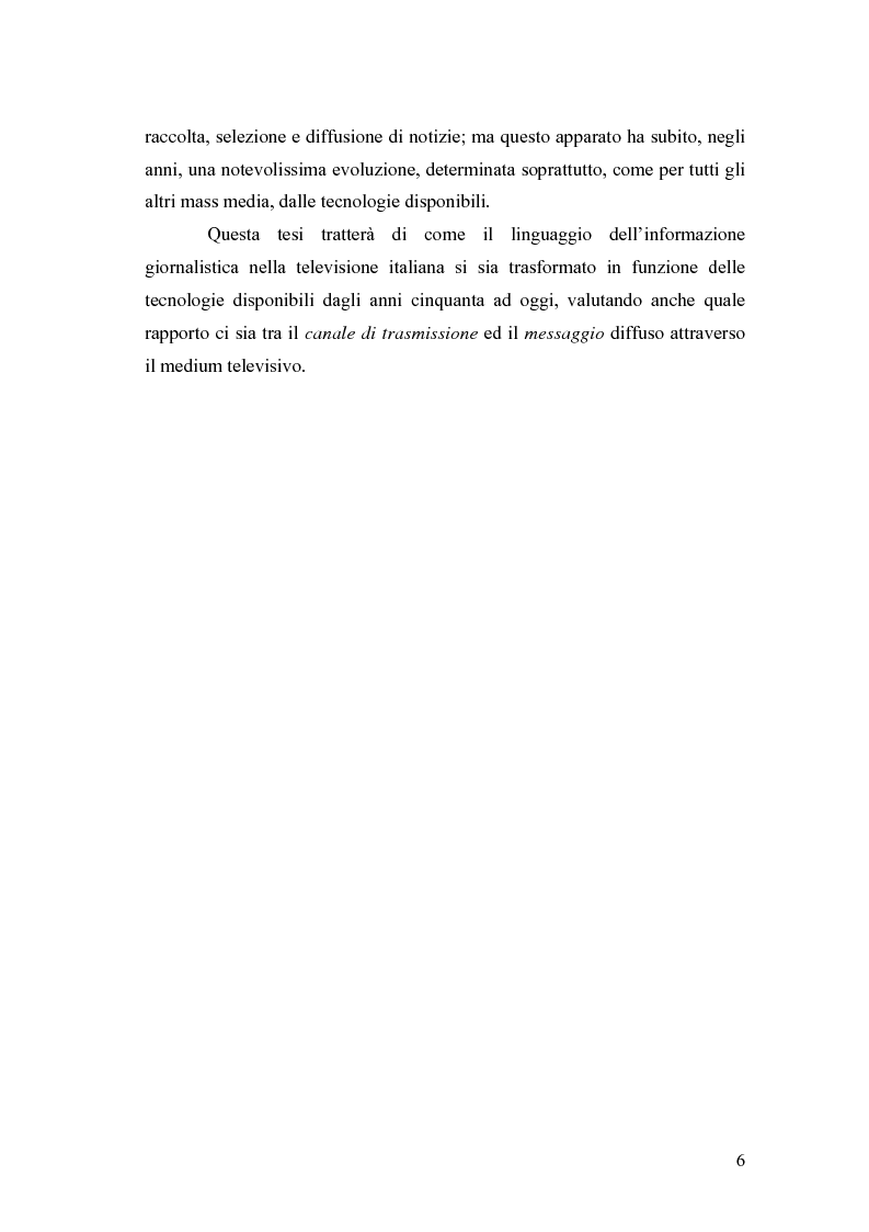 Anteprima della tesi: Cronaca e tecnologia Cinquant’anni di informazione televisiva in Italia, Pagina 4