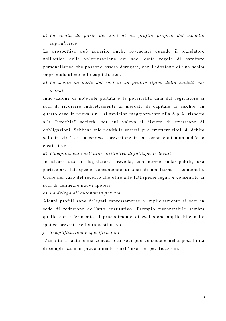 Anteprima della tesi: Amministrazione e controllo nella società a responsabilità limitata secondo la riforma del diritto societario, Pagina 10