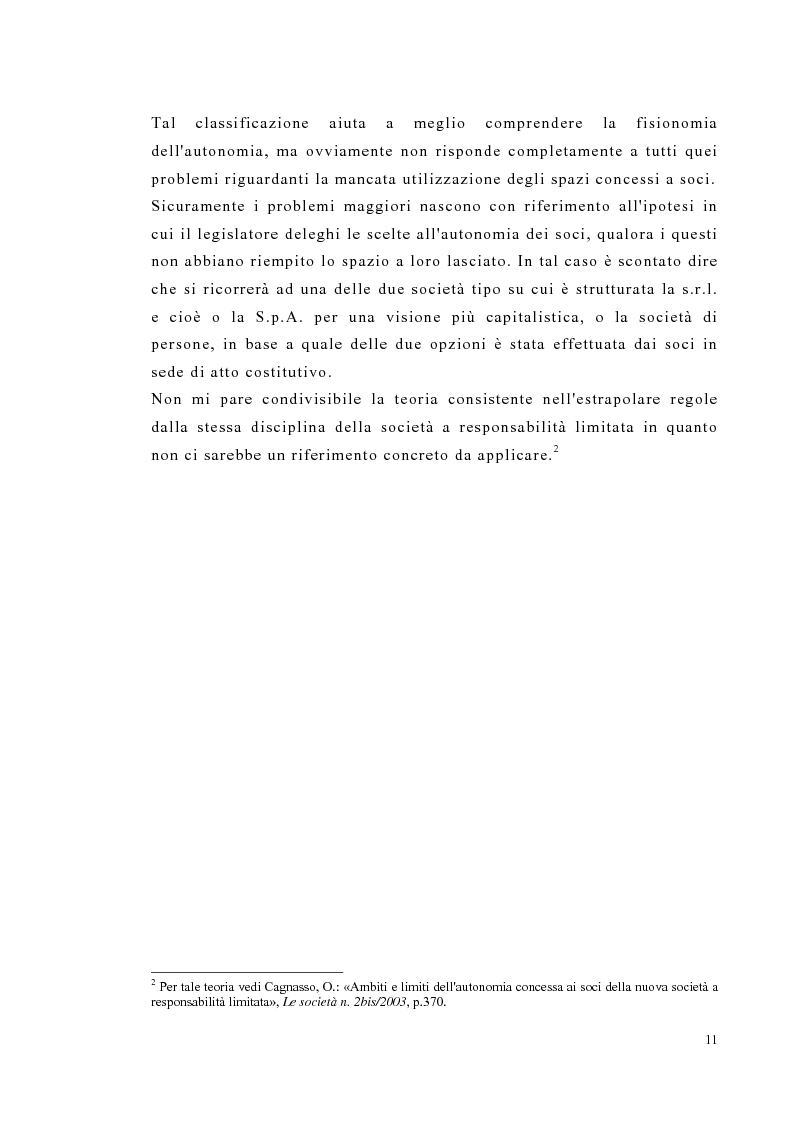Anteprima della tesi: Amministrazione e controllo nella società a responsabilità limitata secondo la riforma del diritto societario, Pagina 11