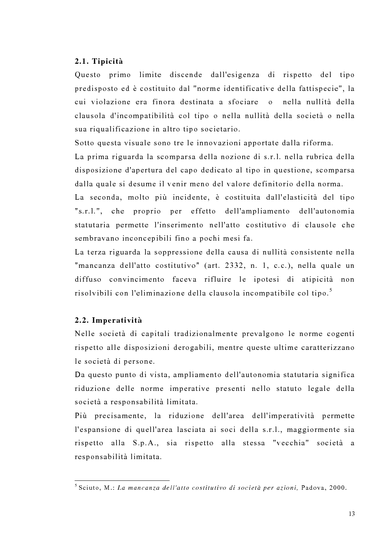 Anteprima della tesi: Amministrazione e controllo nella società a responsabilità limitata secondo la riforma del diritto societario, Pagina 13