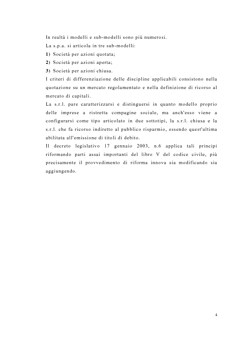 Anteprima della tesi: Amministrazione e controllo nella società a responsabilità limitata secondo la riforma del diritto societario, Pagina 4
