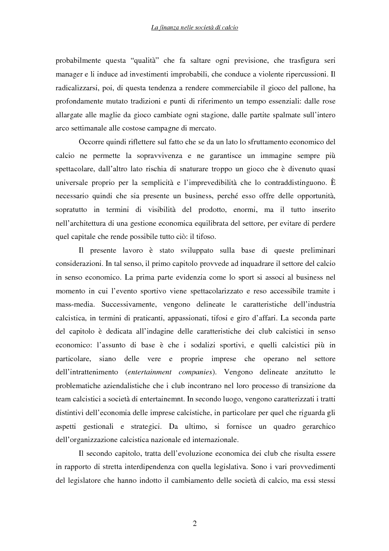 Anteprima della tesi: La finanza nelle società di calcio, Pagina 2