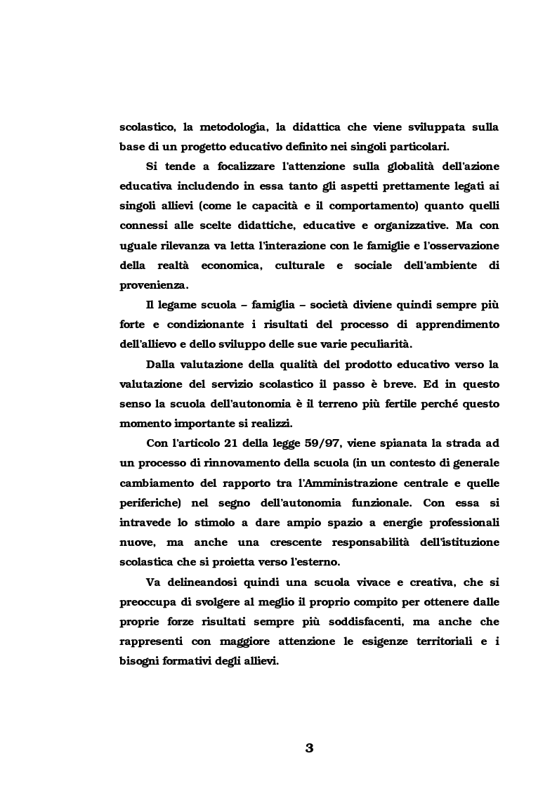 Anteprima della tesi: L'Autovalutazione d'Istituto, Pagina 3
