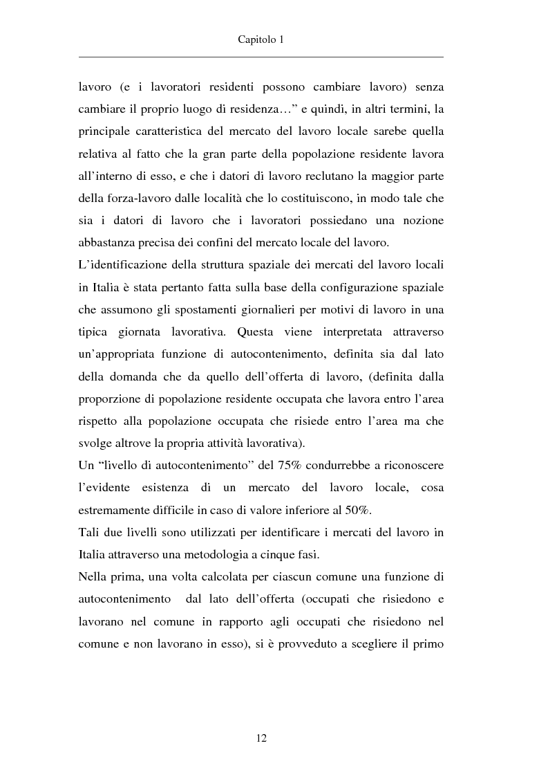 Anteprima della tesi: Un approccio territoriale al mercato del lavoro: aspetti analitici e strategici, Pagina 12