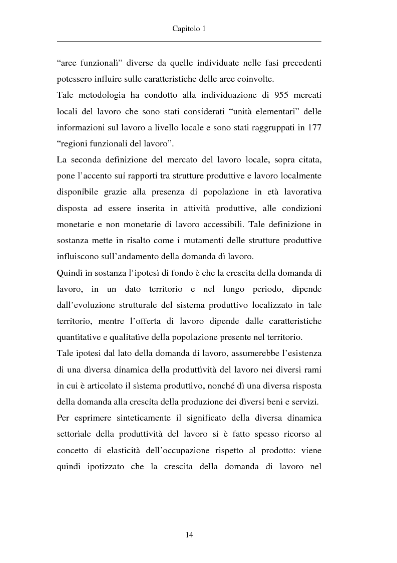 Anteprima della tesi: Un approccio territoriale al mercato del lavoro: aspetti analitici e strategici, Pagina 14