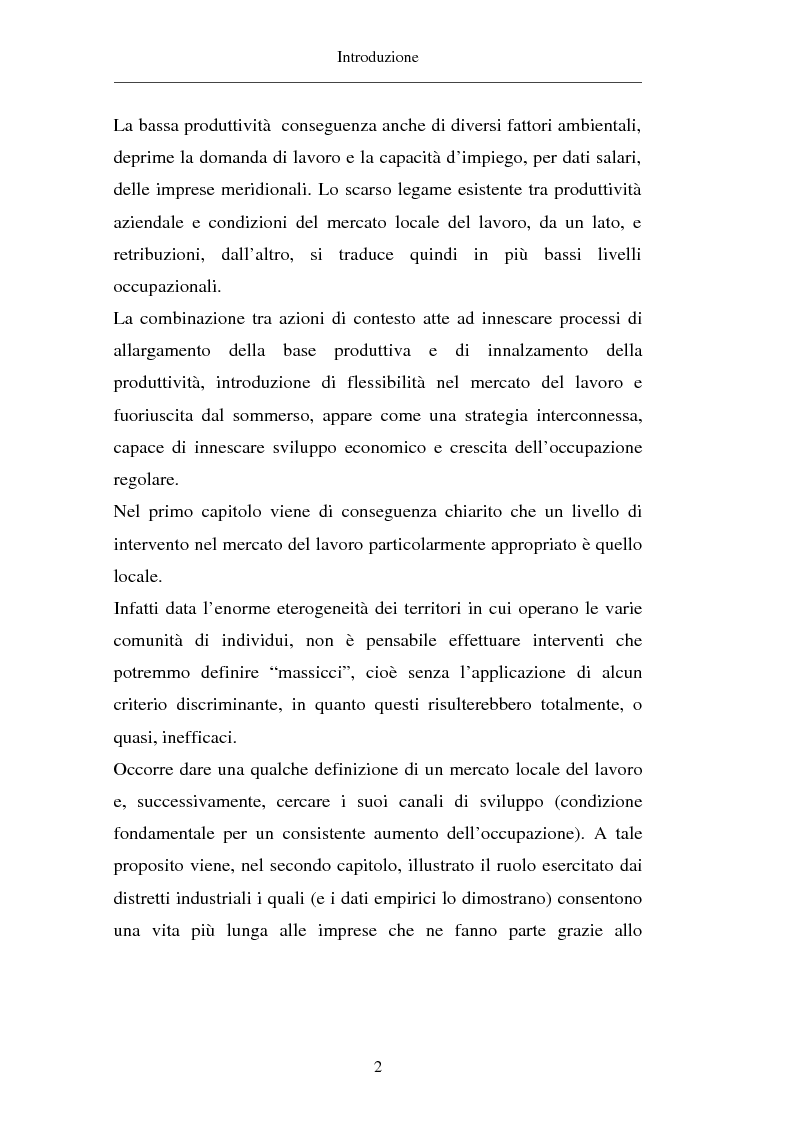 Anteprima della tesi: Un approccio territoriale al mercato del lavoro: aspetti analitici e strategici, Pagina 2