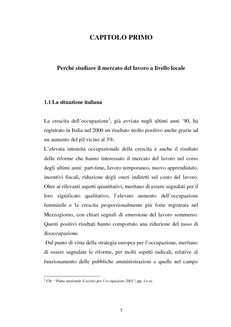 Anteprima della tesi: Un approccio territoriale al mercato del lavoro: aspetti analitici e strategici, Pagina 7