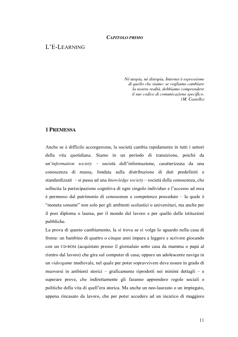 Anteprima della tesi: Apprendere oggi. La valutazione di un'esperienza di formazione a distanza, Pagina 5