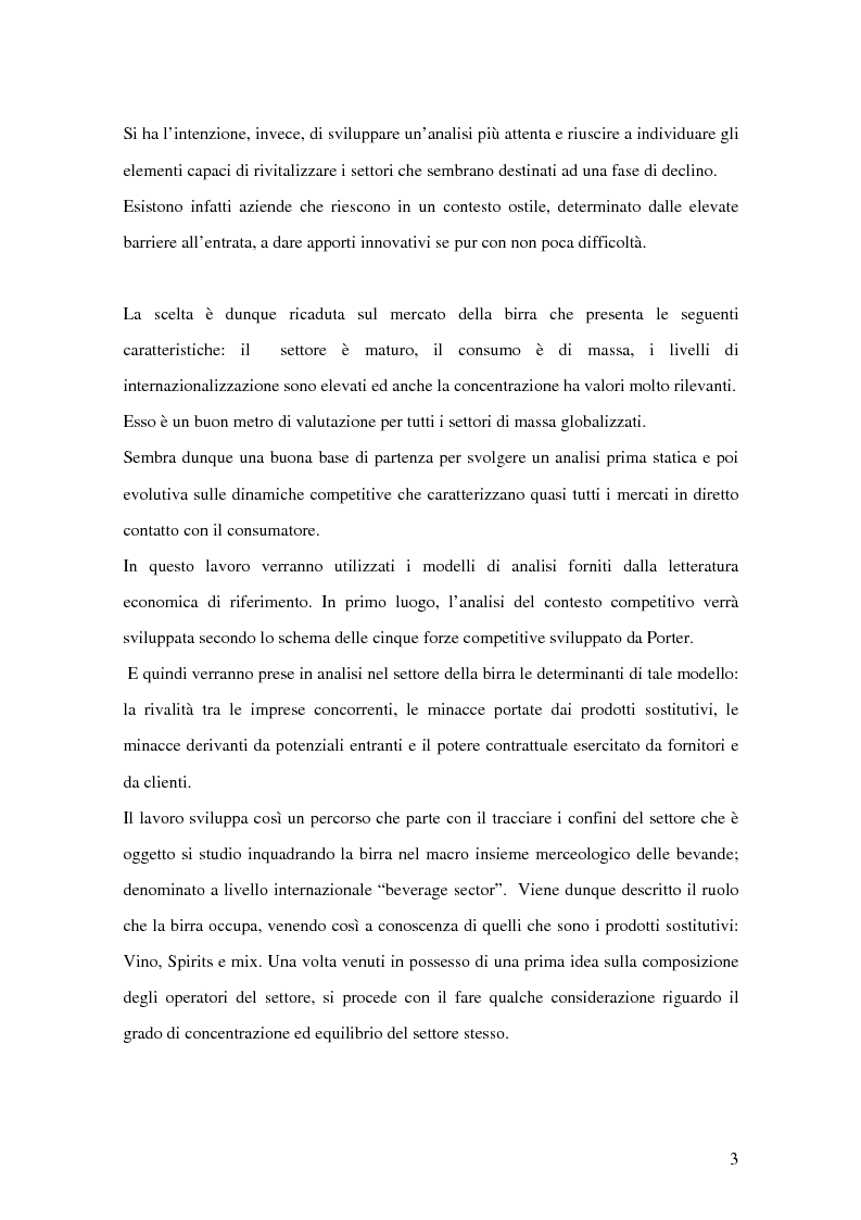 Anteprima della tesi: Strategie competitive nel settore della birra: il caso Birra Castello, Pagina 3