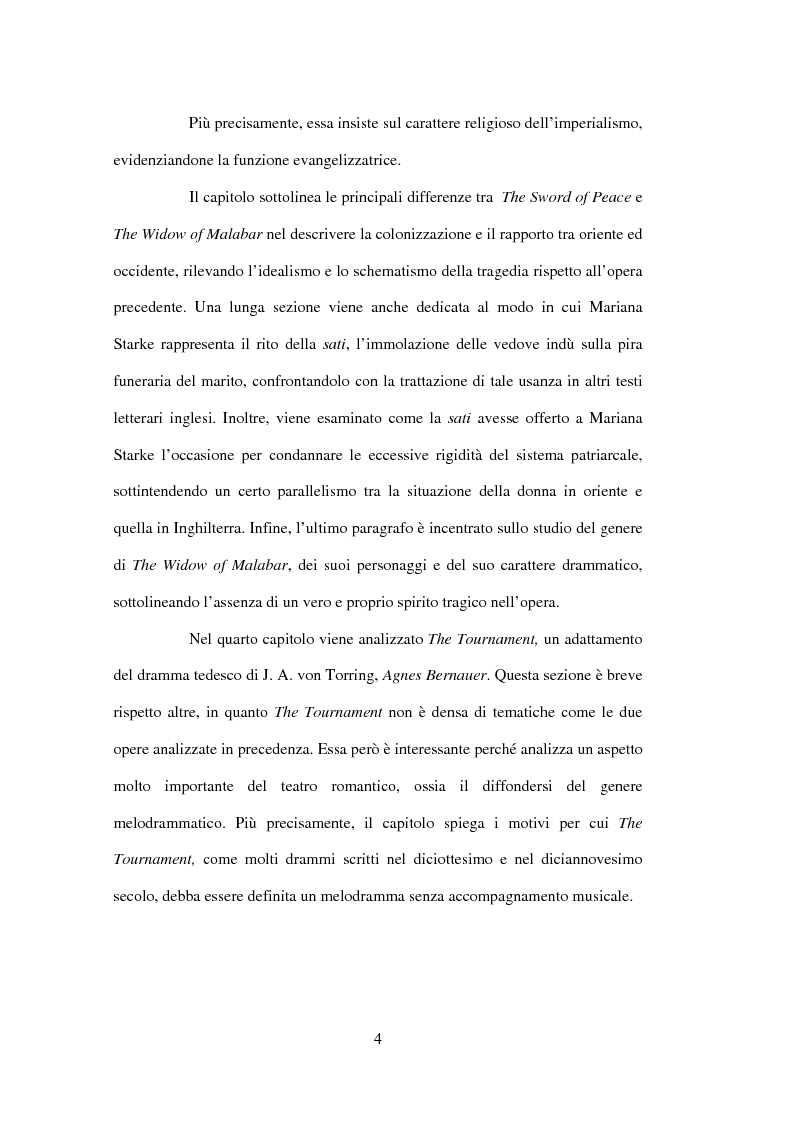 Anteprima della tesi: La drammaturgia di Mariana Starke (1762 ? - 1838), Pagina 4