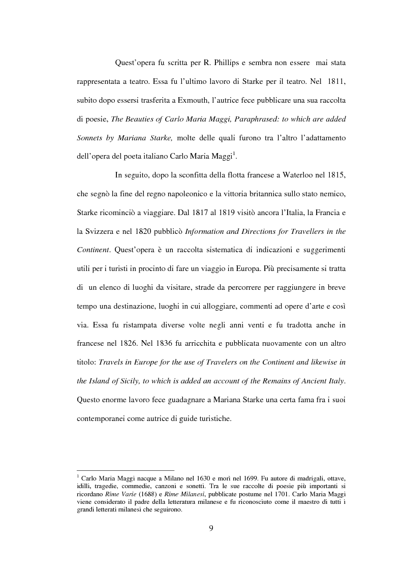 Anteprima della tesi: La drammaturgia di Mariana Starke (1762 ? - 1838), Pagina 9