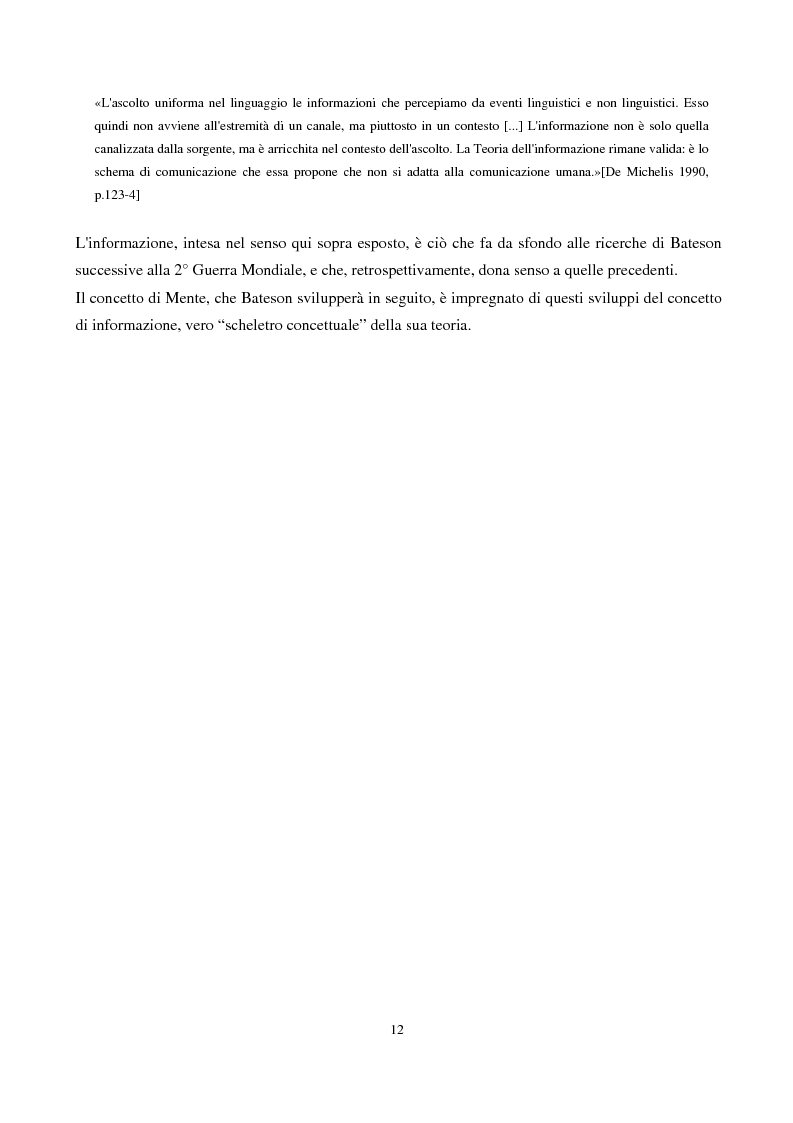 Anteprima della tesi: Coscienza, autoriflessività e paradossi: la teoria del ''doppio legame'' di G. Bateson, Pagina 12