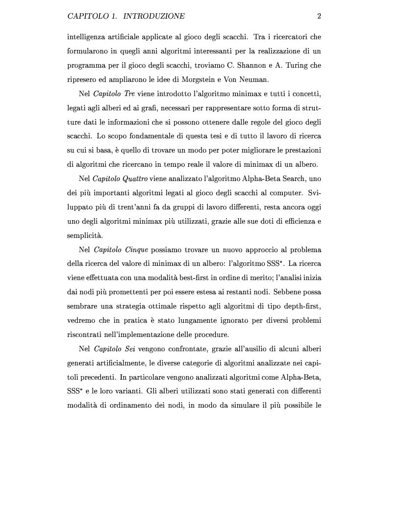 Anteprima della tesi: Metodi di intelligenza artificiale applicati al gioco degli scacchi con l'ausilio del computer, Pagina 2