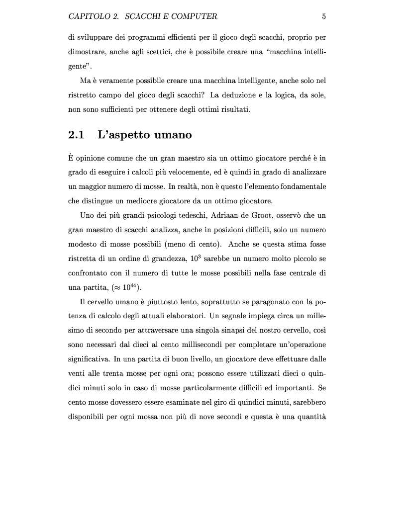 Anteprima della tesi: Metodi di intelligenza artificiale applicati al gioco degli scacchi con l'ausilio del computer, Pagina 5
