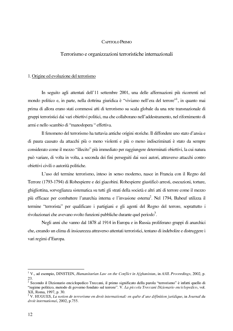 Anteprima della tesi: Il trattamento dei membri di organizzazioni terroristiche internazionali con particolare riguardo al ''caso Guantanamo'', Pagina 7