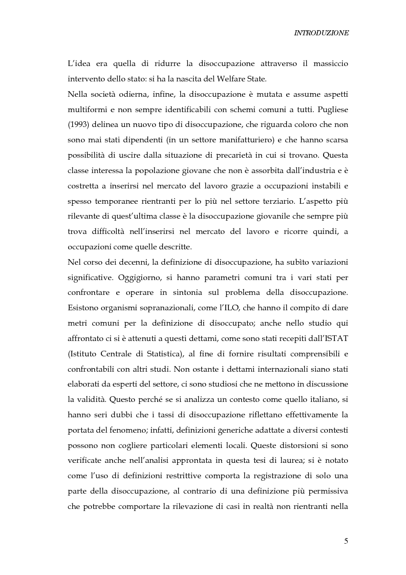 Anteprima della tesi: Durata della disoccupazione: indagini e modelli, Pagina 5