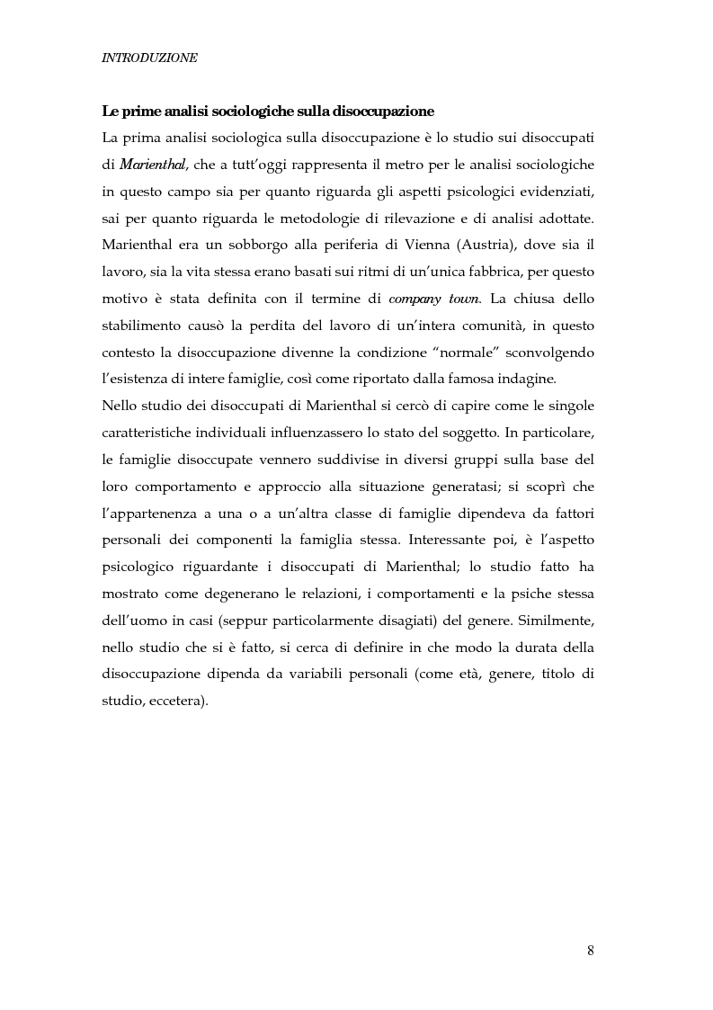 Anteprima della tesi: Durata della disoccupazione: indagini e modelli, Pagina 8